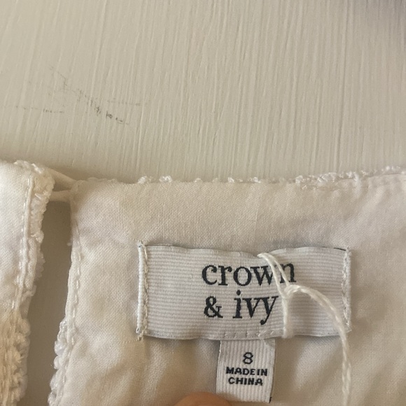 Crown & Ivy White Lace Long Sleeve Dress size 8 - Picture 5 of 8